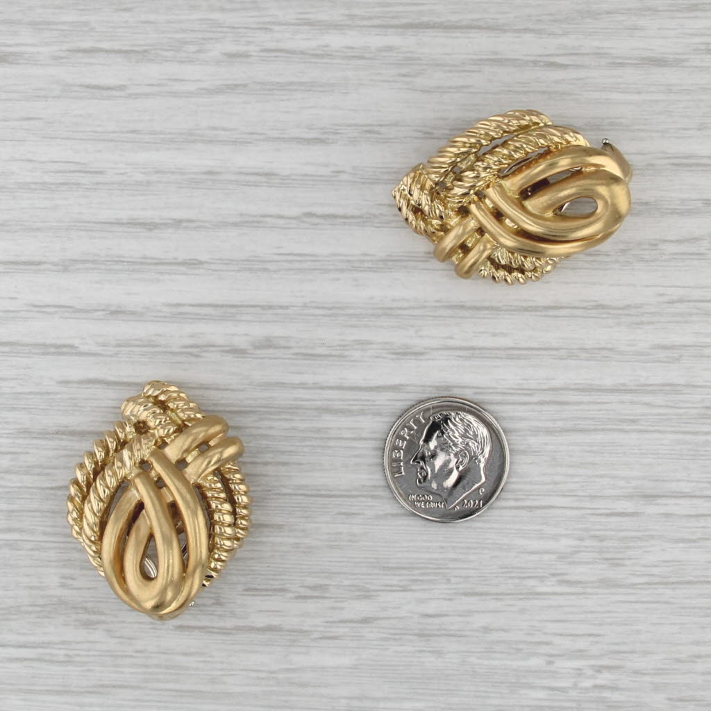 Valentin Magro Four Line Gold Twist Earrings 18k Clip On Statement Drops