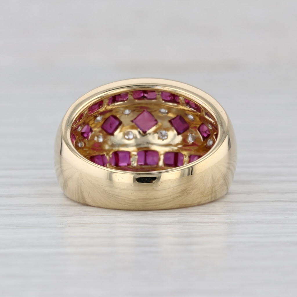 2.78ctw Ruby Diamond Domed Ring 18k Yellow Gold Size 8