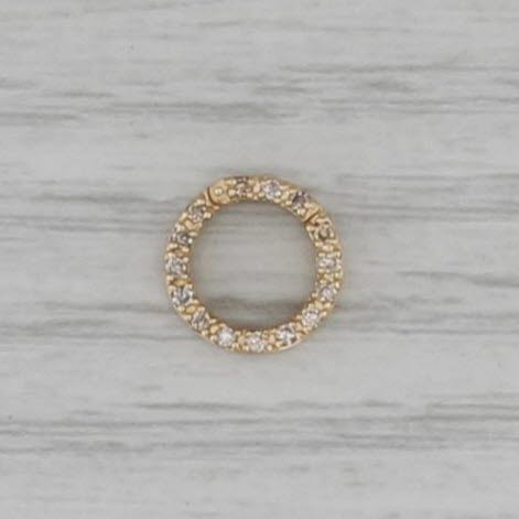 Diamond Clip Bail Hinged Snap Ring 14k Yellow Gold Findings Jewelry Making