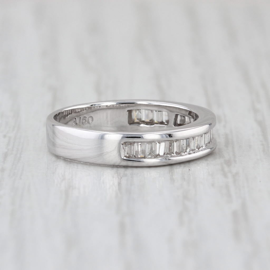 0.50ctw Channel Set Baguette Diamond Wedding Band 14k White Gold Size 6