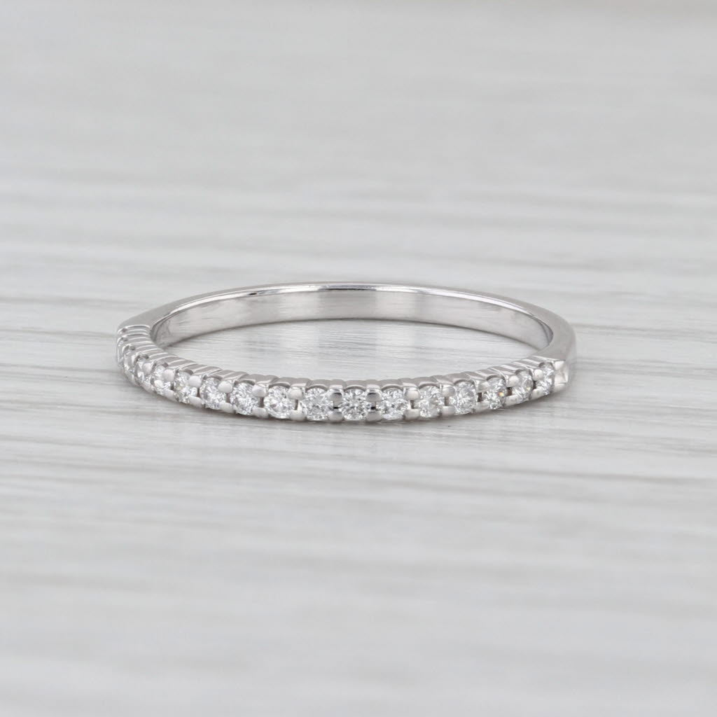 0.15ctw Diamond Wedding Band 14k White Gold Size 6 Stackable Ring