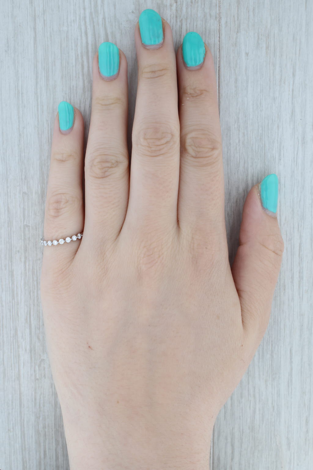 Gray 0.85ctw Diamond Eternity Wedding Band 14k White Gold Stackable Anniversary Ring