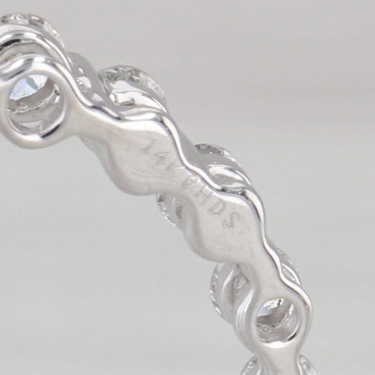 0.75ctw Tapering Diamond Open Circle Pendant 14k White Gold Floating Drop