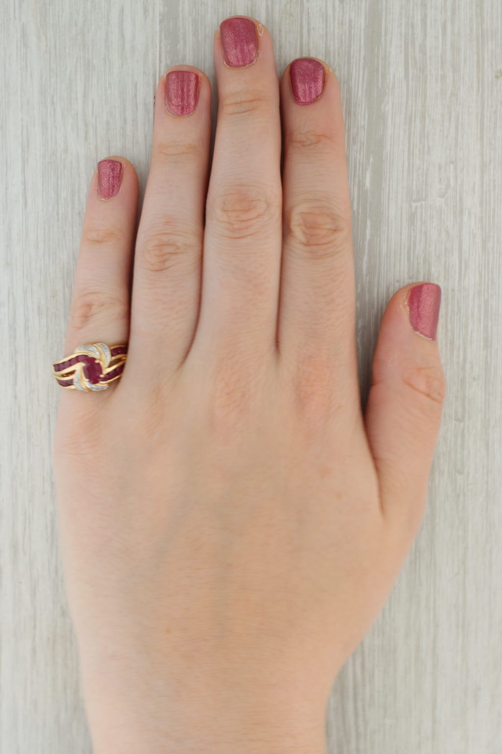 Tan 2.34ctw Oval Ruby Ring 14k Yellow Gold Size 7.25