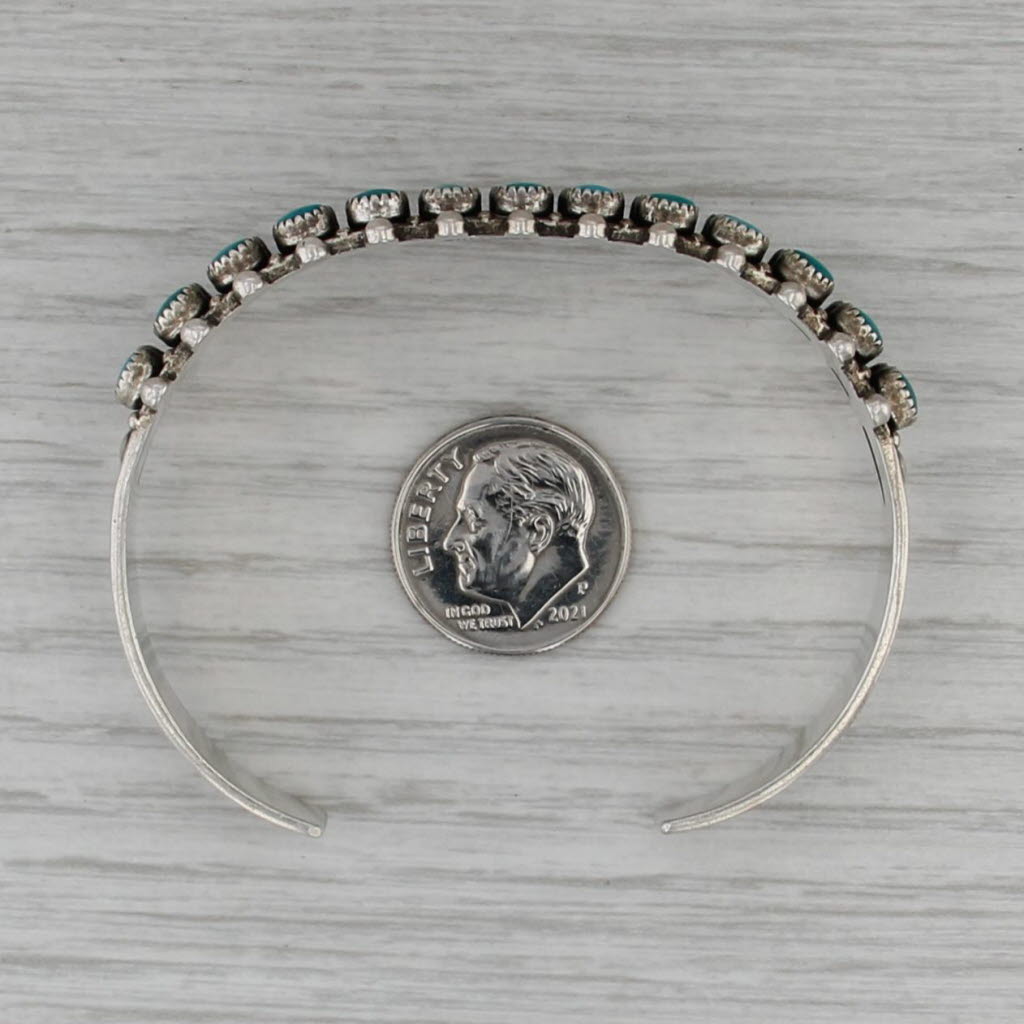 Vintage Imitation Turquoise Cuff Bracelet Sterling Silver Native American