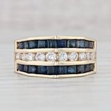 Light Gray 2.54ctw Blue Sapphire Diamond Ring 14k Yellow Gold Size 7.25