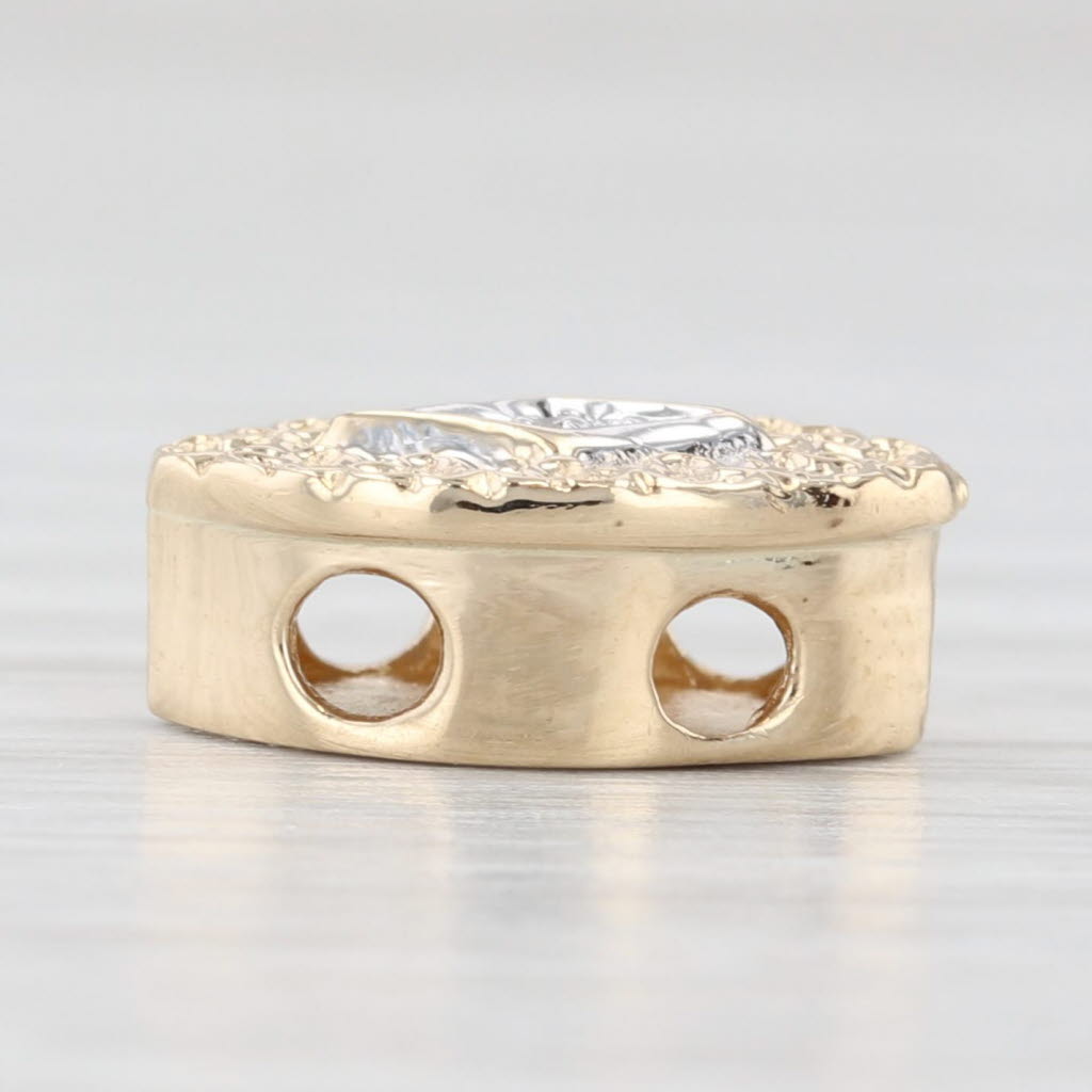 Light Gray Diamond Slide Bracelet Charm 14k Yellow Gold Vintage Richard Klein
