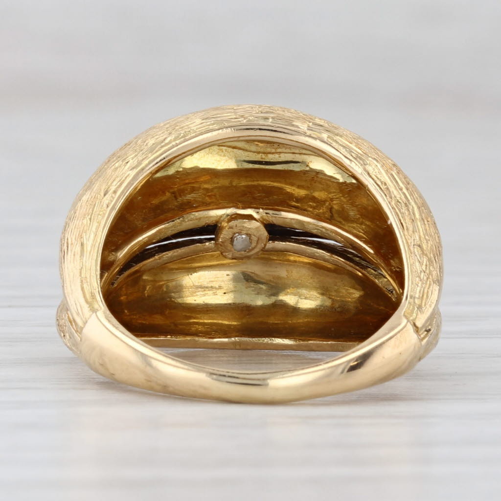 Light Gray 0.14ctw Diamond Ring 18k Yellow Gold Size 4.75 Etched Finish