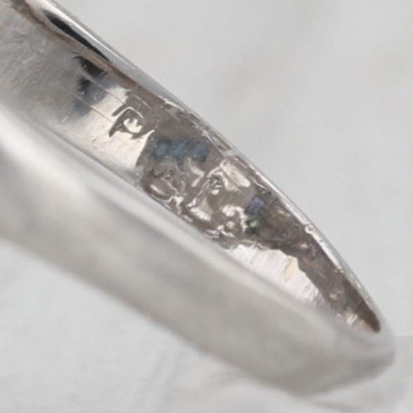 Art Deco Diamond Sapphire Lab Created Spinel Ring Platinum Size 5.25 Vintage