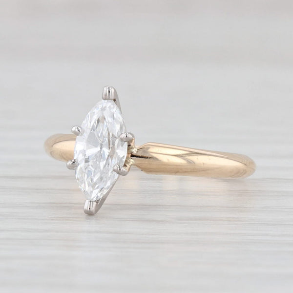 Light Gray 0.73ct Marquise Solitaire Engagement Ring 14k Yellow Gold Size 4.5