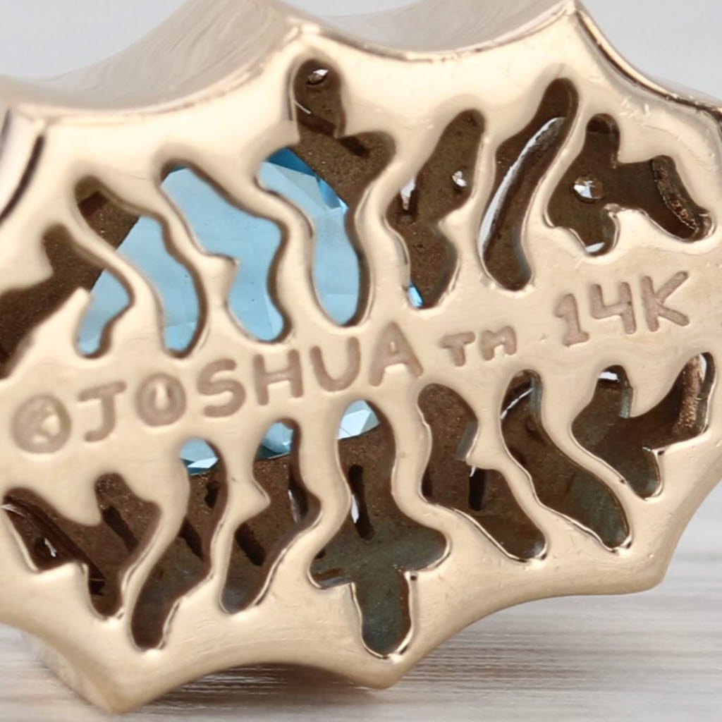 Joshua 2.40ctw Topaz Heart Diamond Slide Bracelet Charm 14k Yellow Gold Vintage