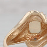 Gray Opal Diamond Ring 14k Yellow Gold Size 7.25 Rectangle Solitaire