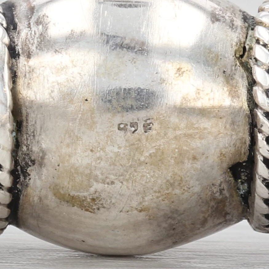 Gray Vintage Cuff Bracelet Sterling Silver Statement 6.5"