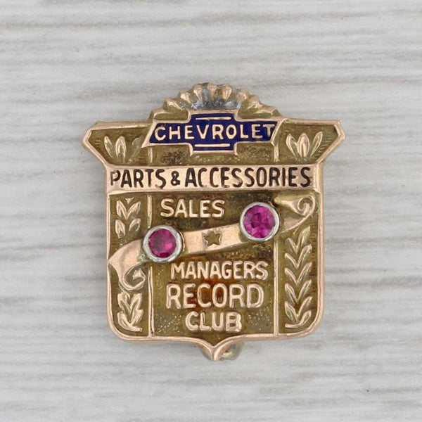 Gray Chevrolet Sales Managers Record Club Parts & Accessories Pin 10k Gold Service