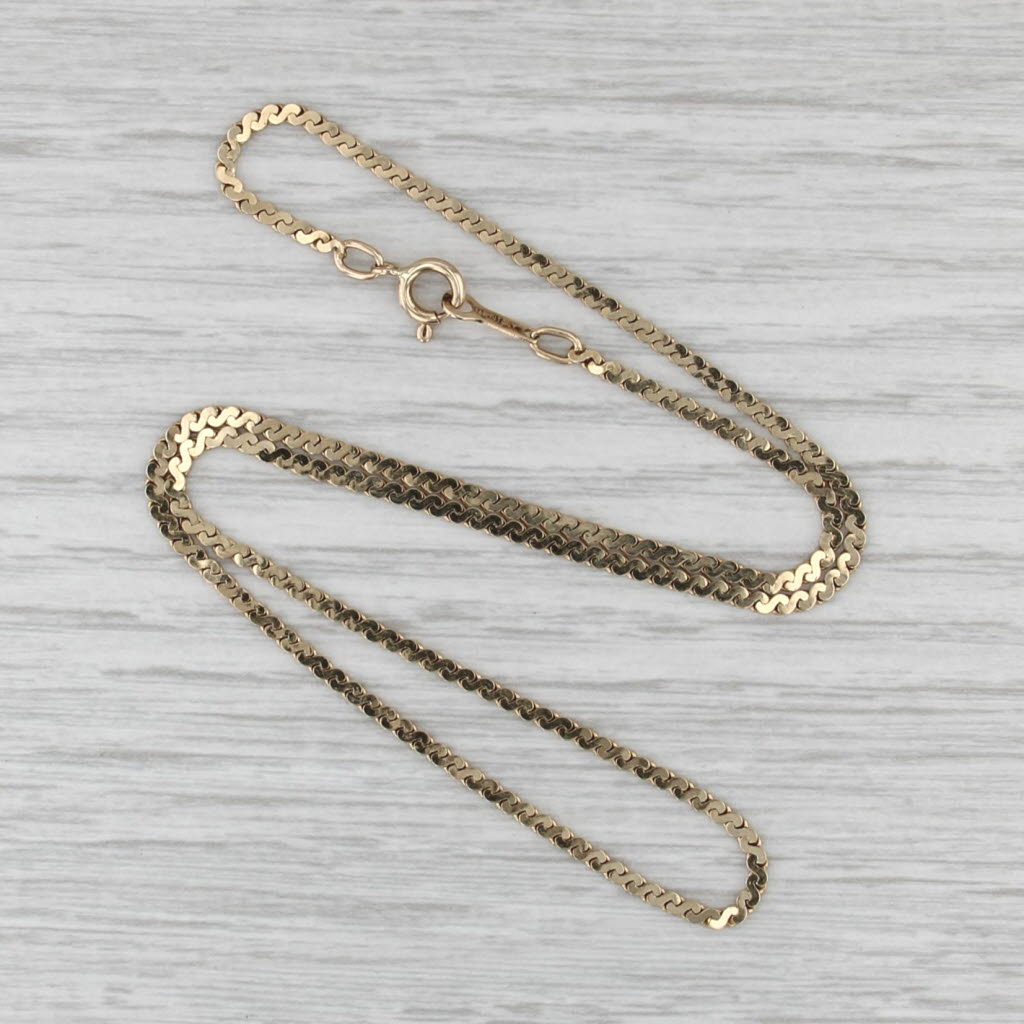 S Link Chain Necklace 14k Yellow Gold 15.75" 1.9mm