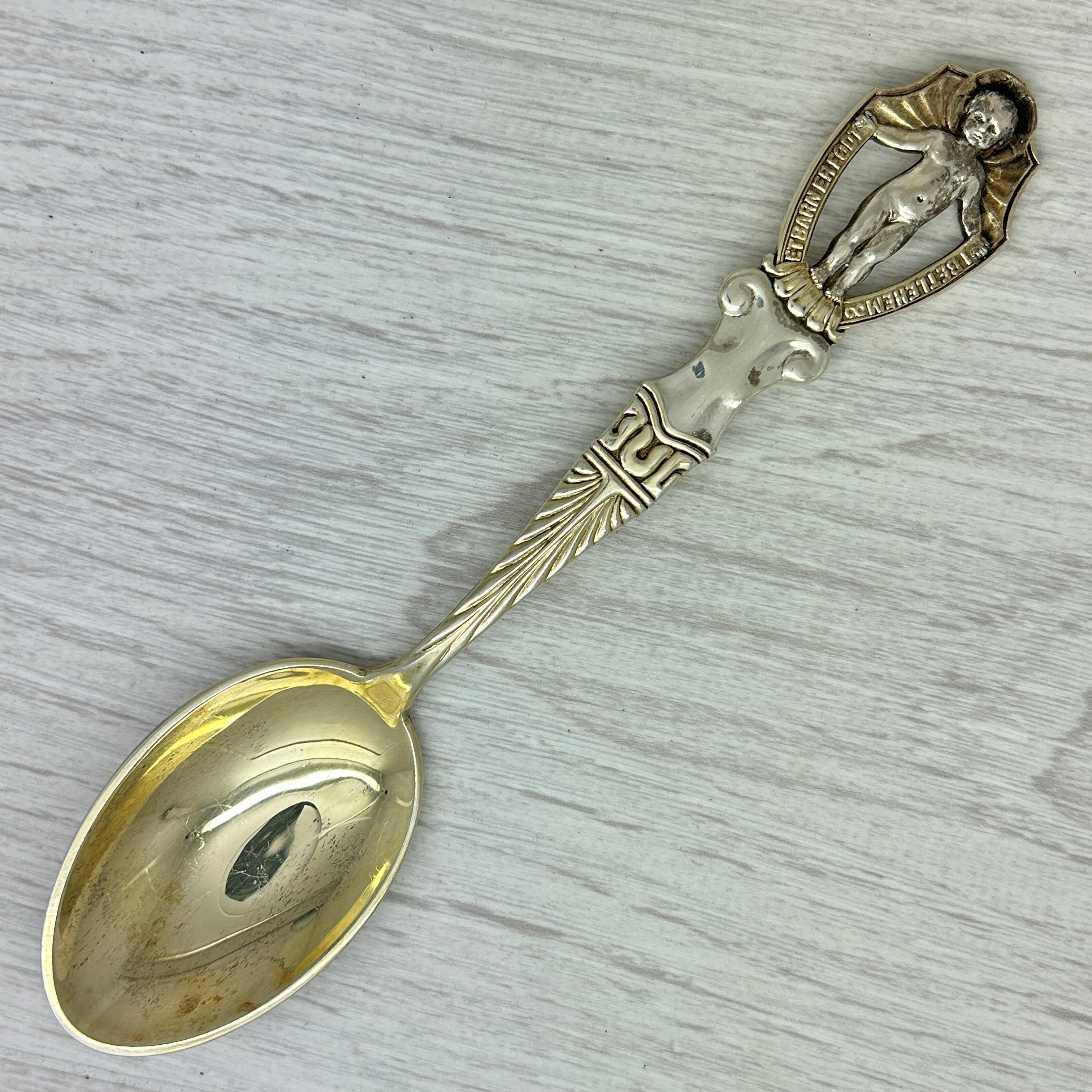 Gray Vintage 1911 Anton Michelsen Sterling Silver Christmas Spoon Denmark JUL 2nd Yr