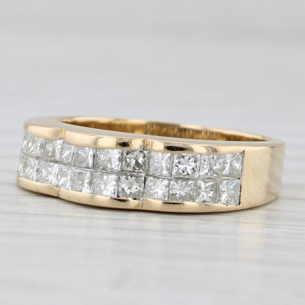 Light Gray 0.36ctw Channel Set Diamond Ring 18k Yellow Gold Sz 6.25 Wedding Stackable Band