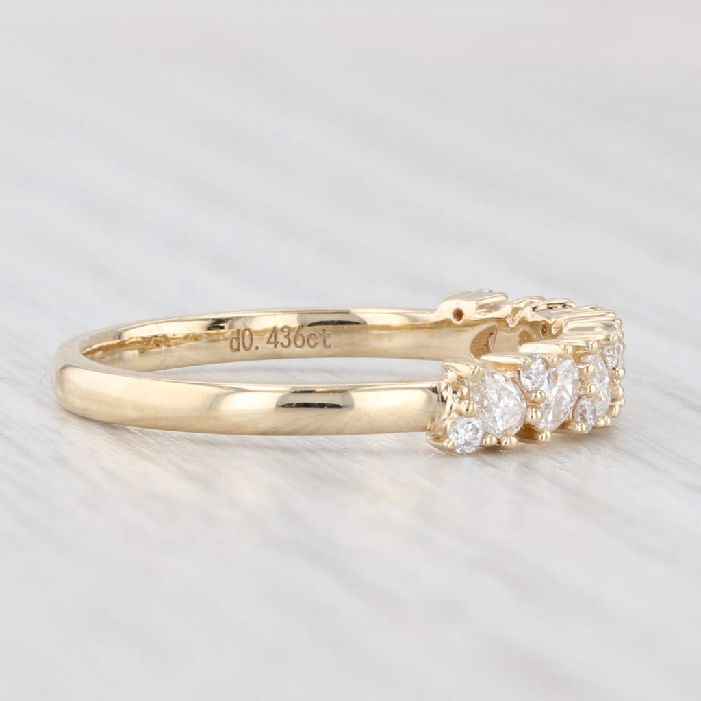 Light Gray New 0.43ctw Diamond Wedding Band 14k Yellow Gold Stackable Anniversary Ring 6.75