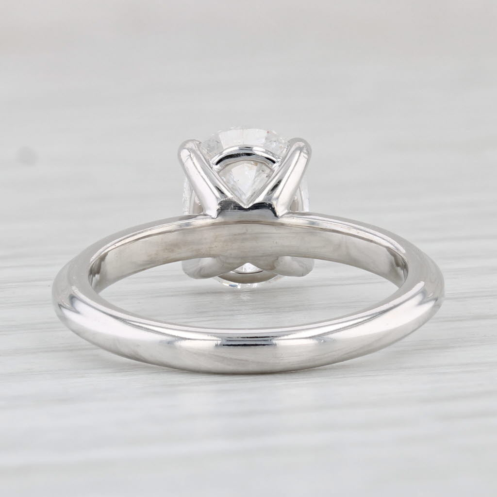 Light Gray New Oval Diamond Solitaire Engagement Ring 14k White Gold Size 6.75