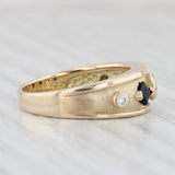 Light Gray 0.65ctw Blue Sapphire Diamond Ring 14k Yellow Gold Size 6.75 Stackable