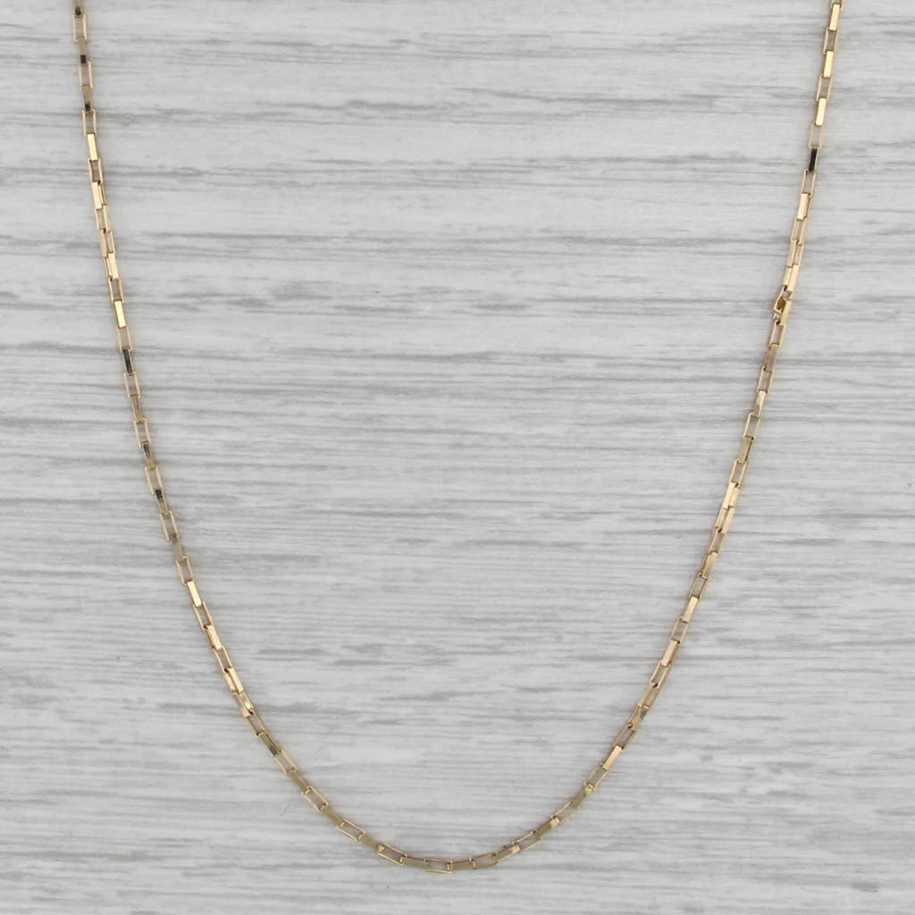 24" 1.2mm Elongate Cable Chain Necklace 14k Yellow Gold