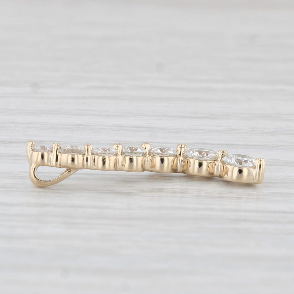Light Gray 1ctw Tapering Diamond Journey Pendant 14k Yellow Gold