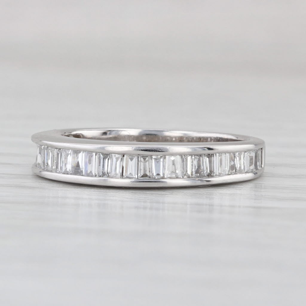 0.70ctw Diamond Wedding Band 14k White Gold Size 5.5 Stackable Anniversary Ring