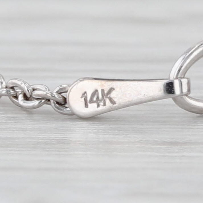 Cable Chain Necklace 14k White Gold 18.75" 1mm