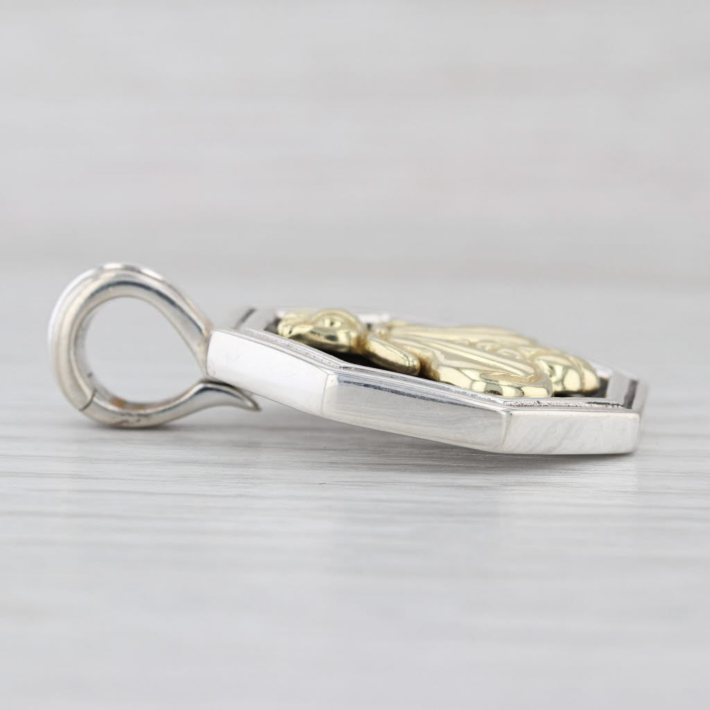 Slane & Slane Bee Pendant Sterling Silver 18k Gold Enamel Enhancer Clip Bail