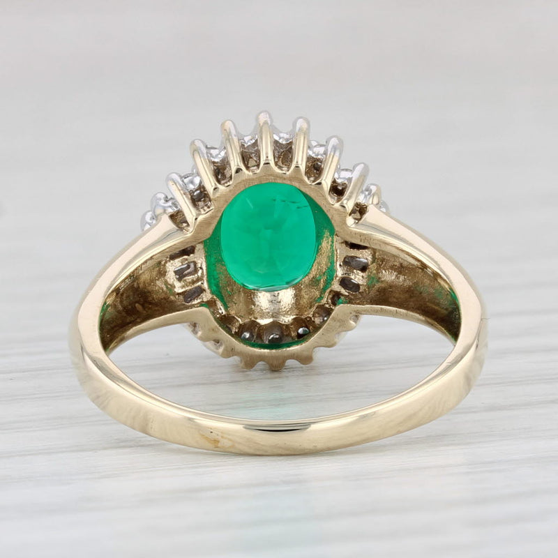 Light Gray 2.05ctw Oval Lab Created Emerald Diamond Halo Ring 10k Yellow Gold Size 8