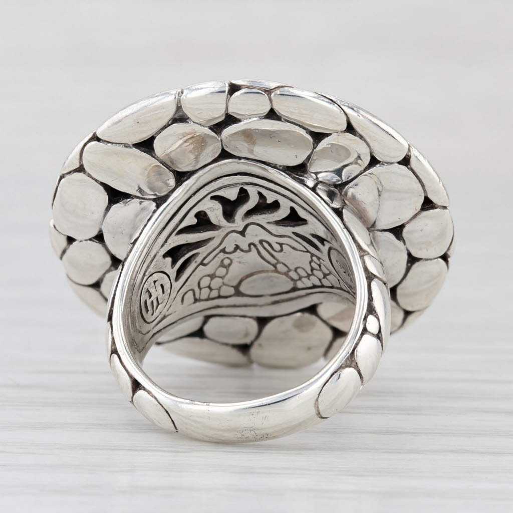 John Hardy Kali 4.70ctw Pave Blue Sapphire Cocktail Ring Sterling Silver Sz 8.5