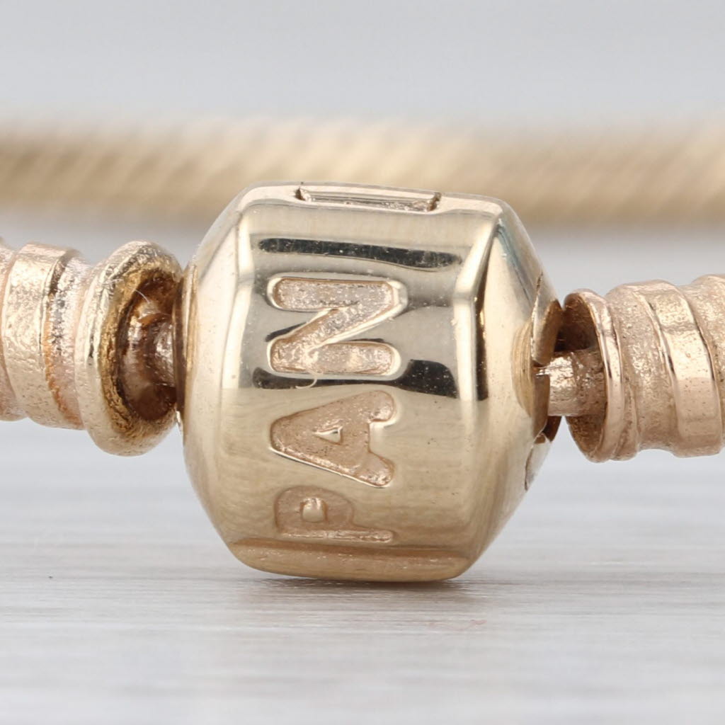 Pandora Moments Gold Clasp Charm Bracelet 550702 14k Yellow Gold 6.5" 16.5cm