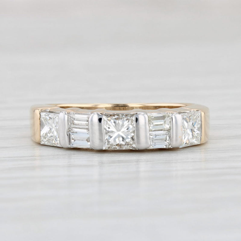 Light Gray 1.10ctw Diamond Wedding Band 14k Gold Size 5.25 Anniversary Stackable Ring