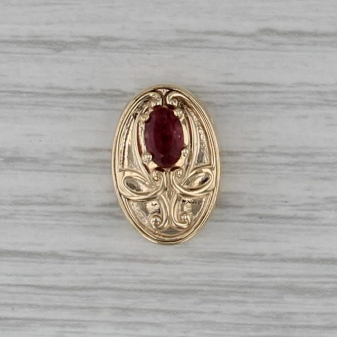 0.55ct Pink Tourmaline Solitaire Slide Bracelet Charm 14k Gold Richard Glatter