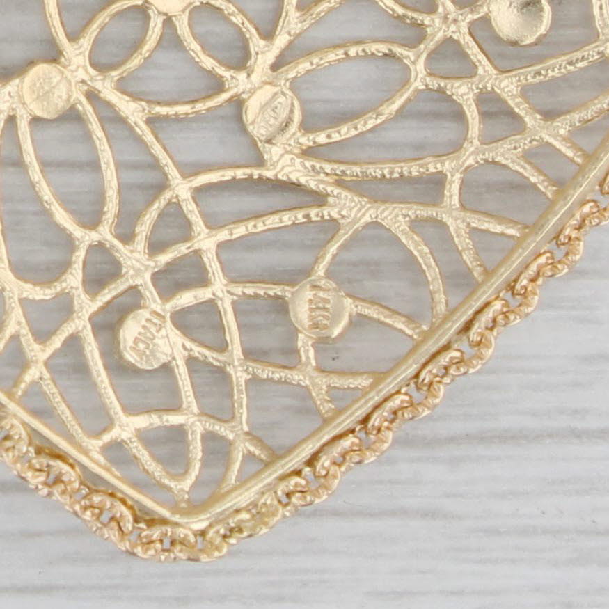 Gray Openwork Statement Pendant 14k Yellow Gold