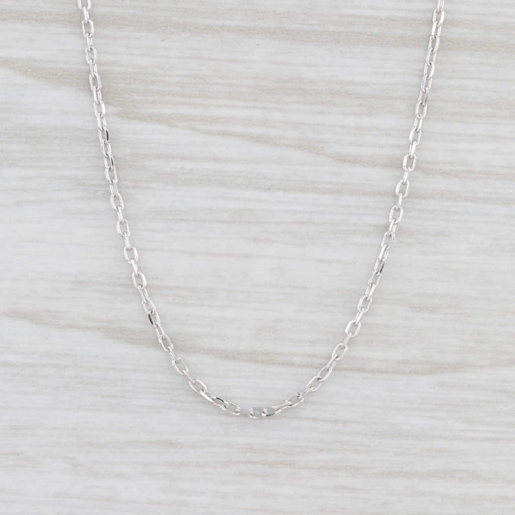 Light Gray 18" 0.7mm Cable Chain Necklace 10k White Gold