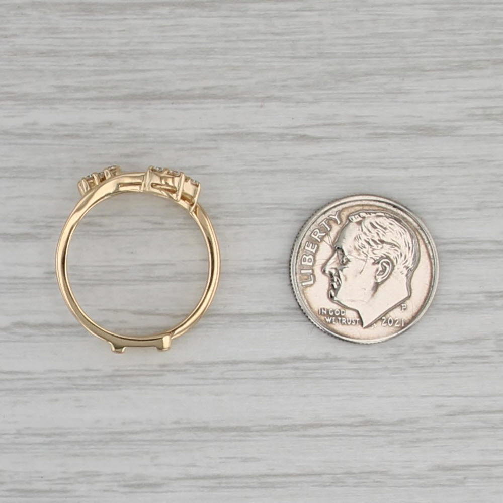 0.18ctw Diamond Ring Guard Enhancer Jacket 18k Yellow Gold Bridal Size 6.5