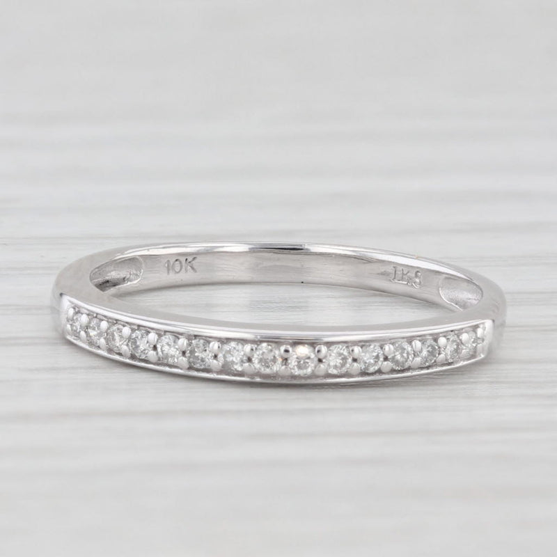Diamond Wedding Band 10k White Gold Size 5.25 Stackable Ring