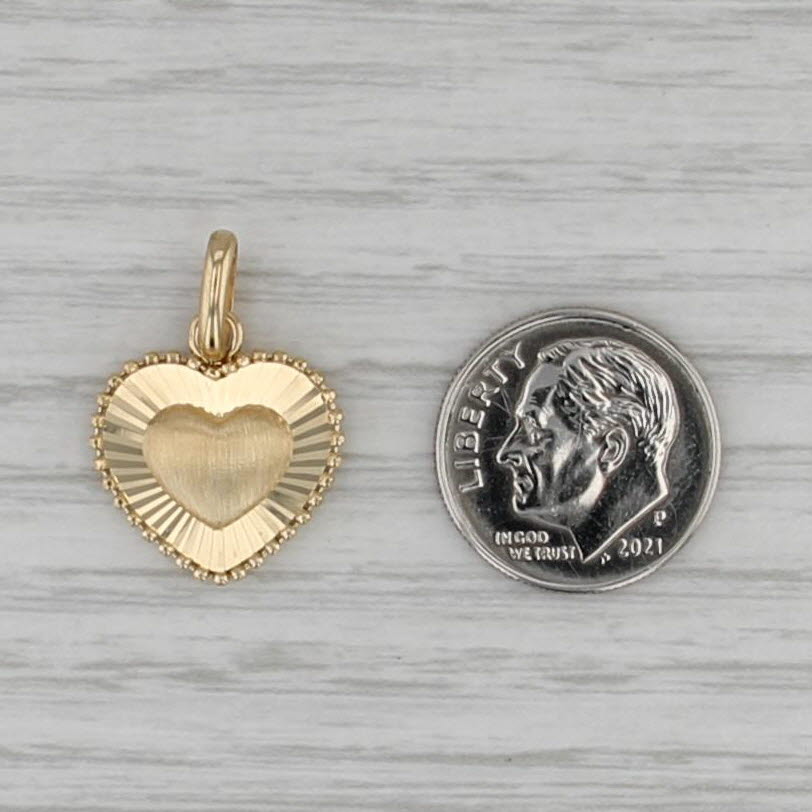 New Rayed Heart Pendant 18k Yellow Gold Small Drop