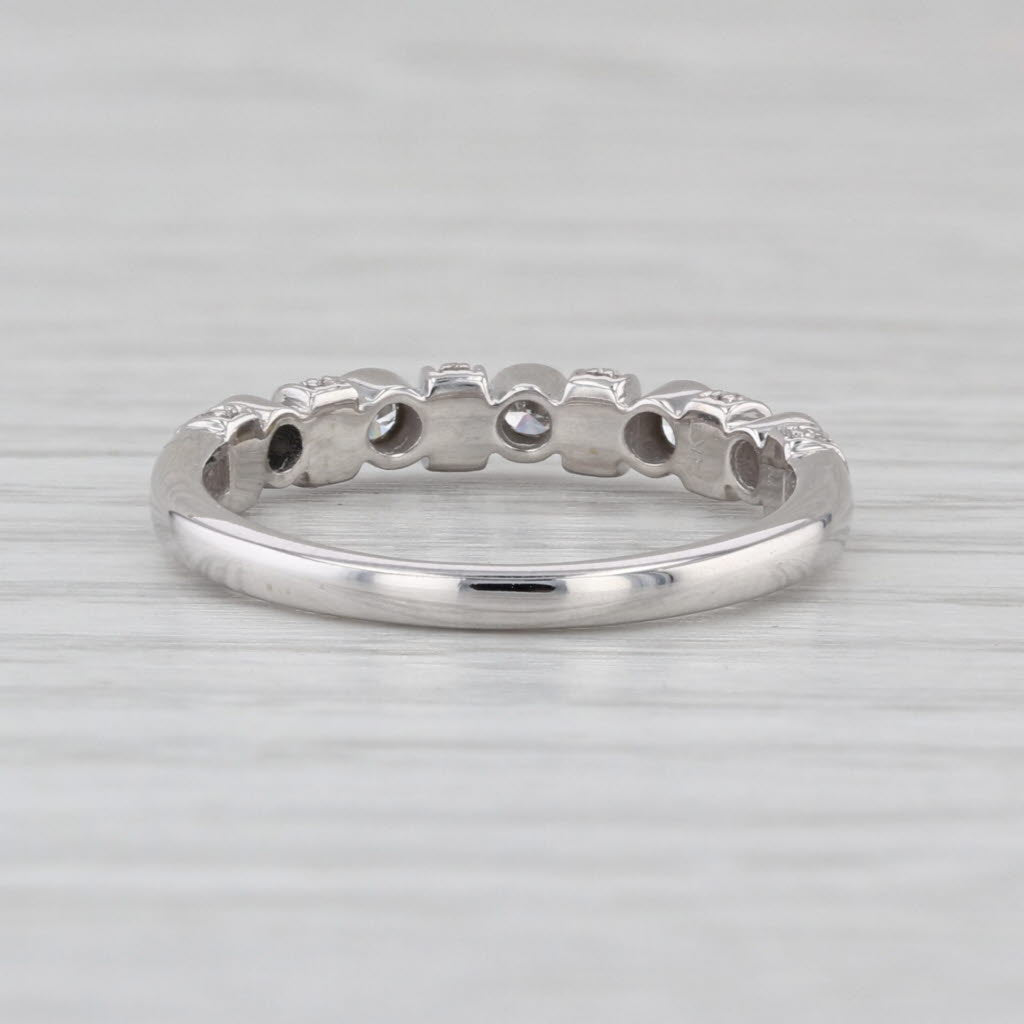 0.33ctw Diamond Wedding Band 14k White Gold Size 6.5 Stackable Anniversary Ring