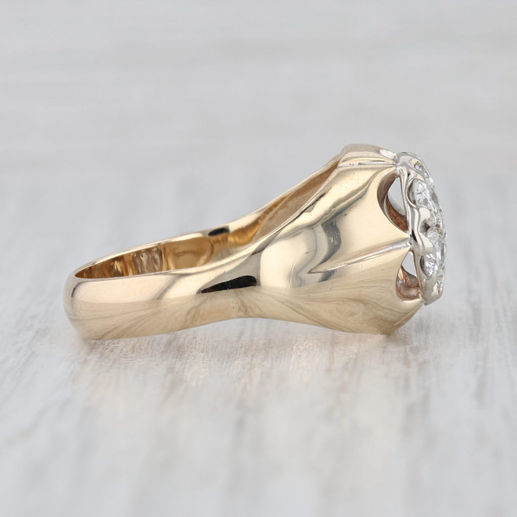 1.75ctw Diamond Cluster Ring Belcher Setting 14k Yellow Gold Sz 14.25 VS1-2 G-H