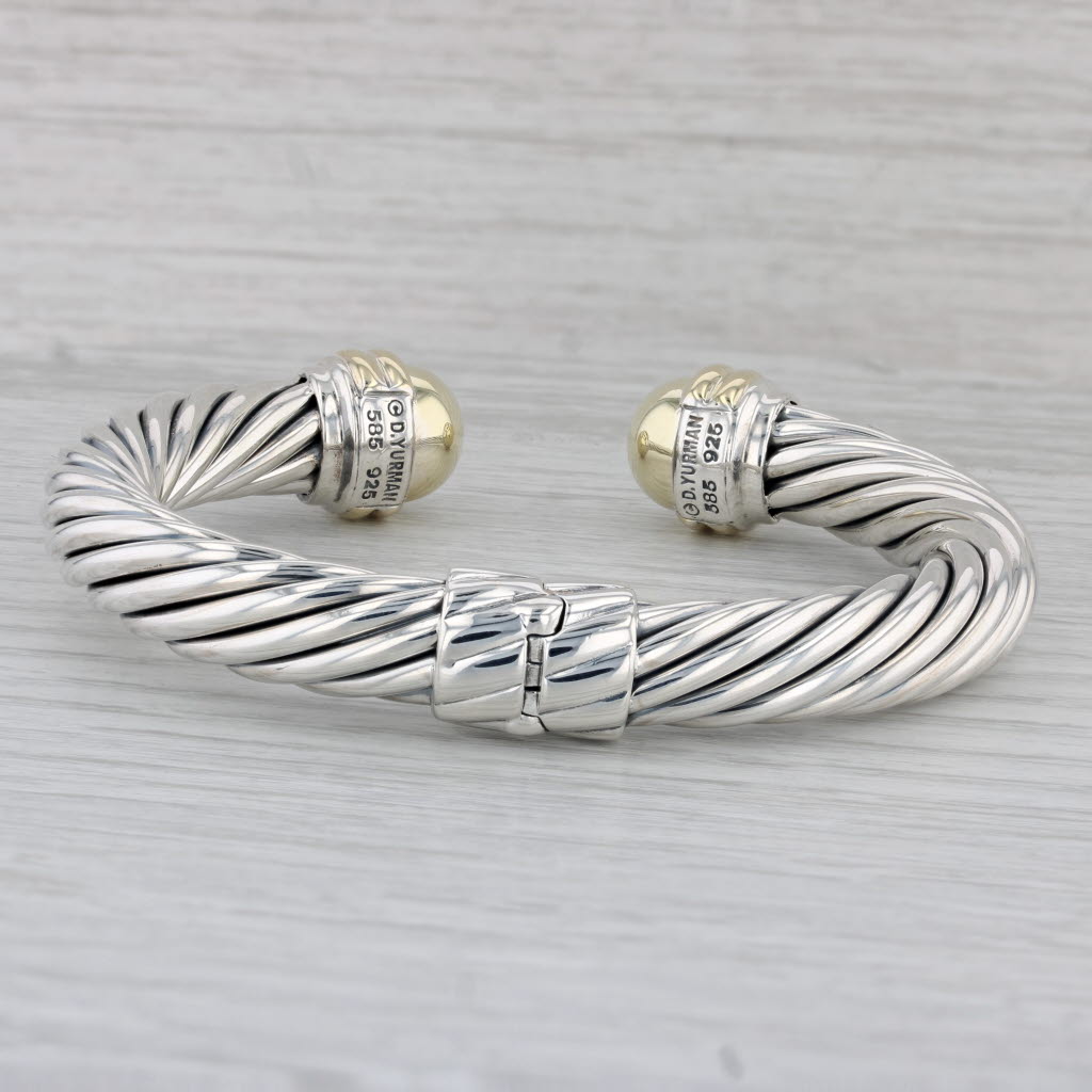 Renaissance Classic Cable Bracelet in Sterling Silver with 14K Yellow Gold,  10mm | David Yurman