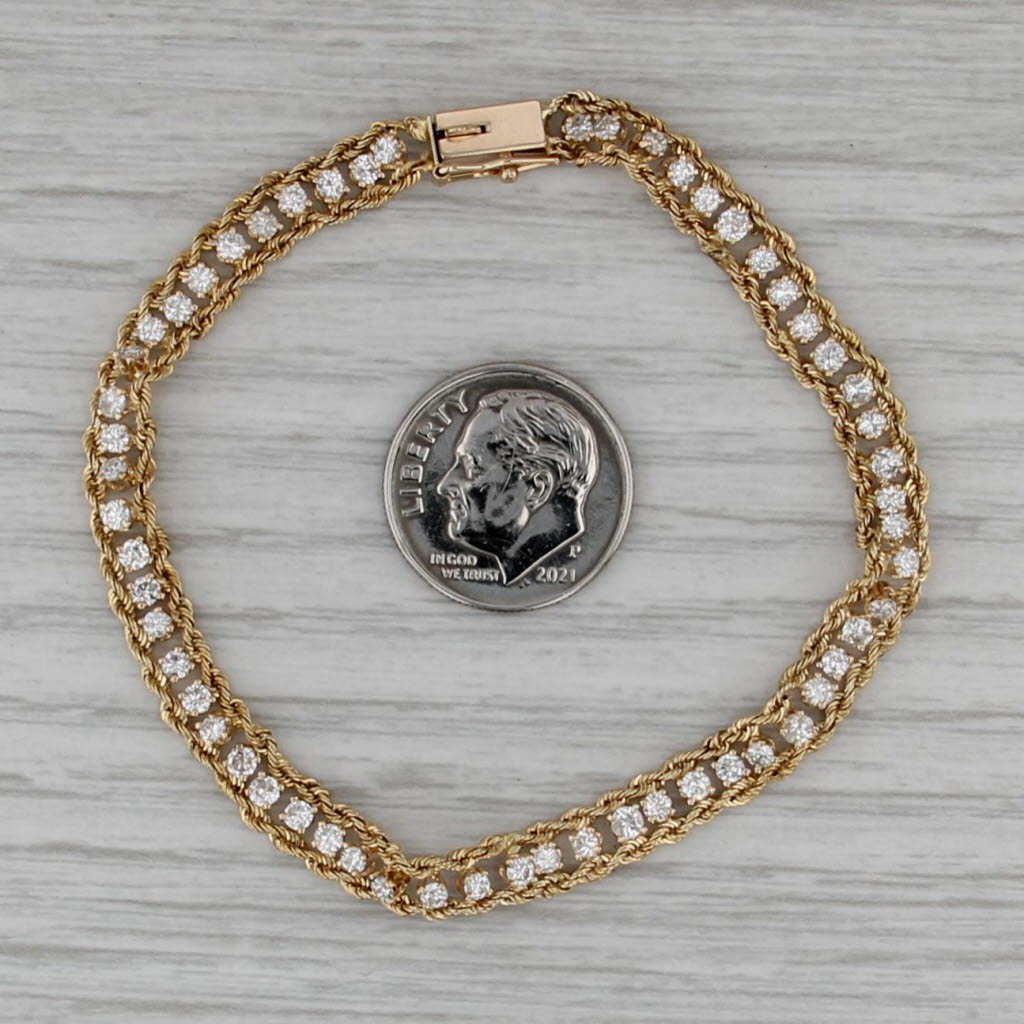 1.50ctw Diamond Tennis Bracelet 14k Yellow Gold 7"