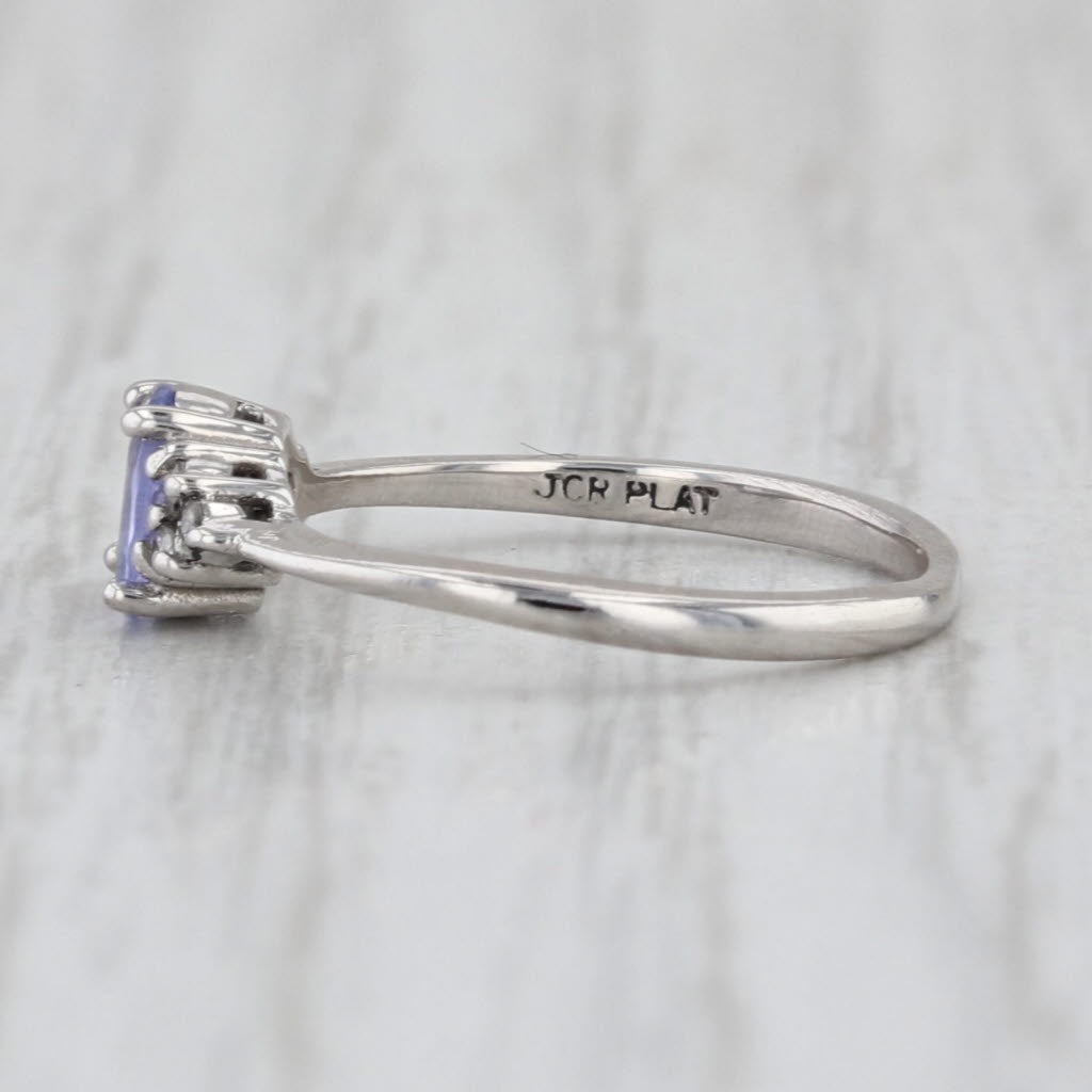 Petite 0.26ctw Tanzanite Diamond Ring Platinum Size 2.5