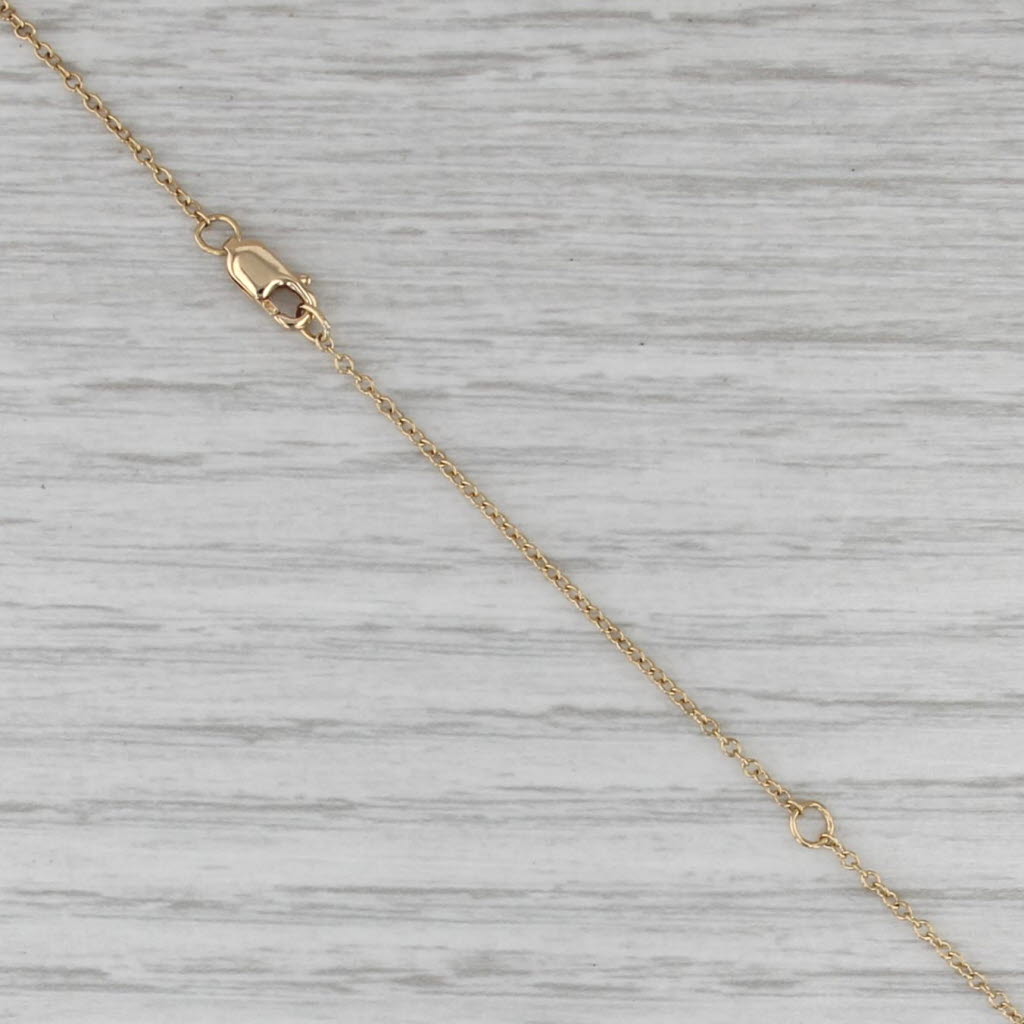 0.16ctw Diamond Button Pendant Necklace 18k Yellow Gold 20-22" Cable Chain