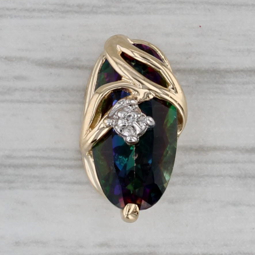 Gray Richard Klein 2.70ctw Mystic Topaz Diamond Slide Bracelet Charm 14k Yellow Gold