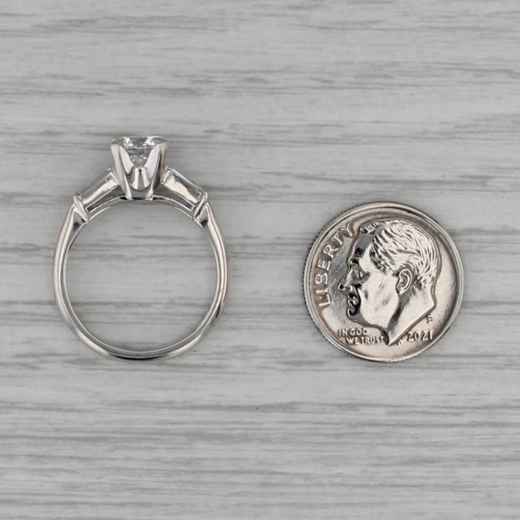 1.25ctw Lab Grown Diamond Engagement Ring Platinum Vintage Band New Diamond IGI