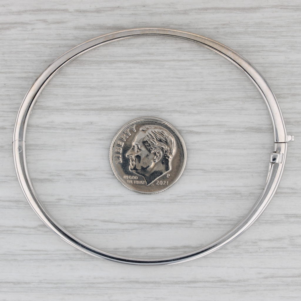 Gray 1.05ctw Diamond Bangle Bracelet 18k White Gold 6.5" Hinged Hearts on Fire