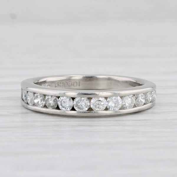 Light Gray 0.85ctw Diamond Wedding Band 950 Platinum Size 8.25 Anniversary Stackable Ring
