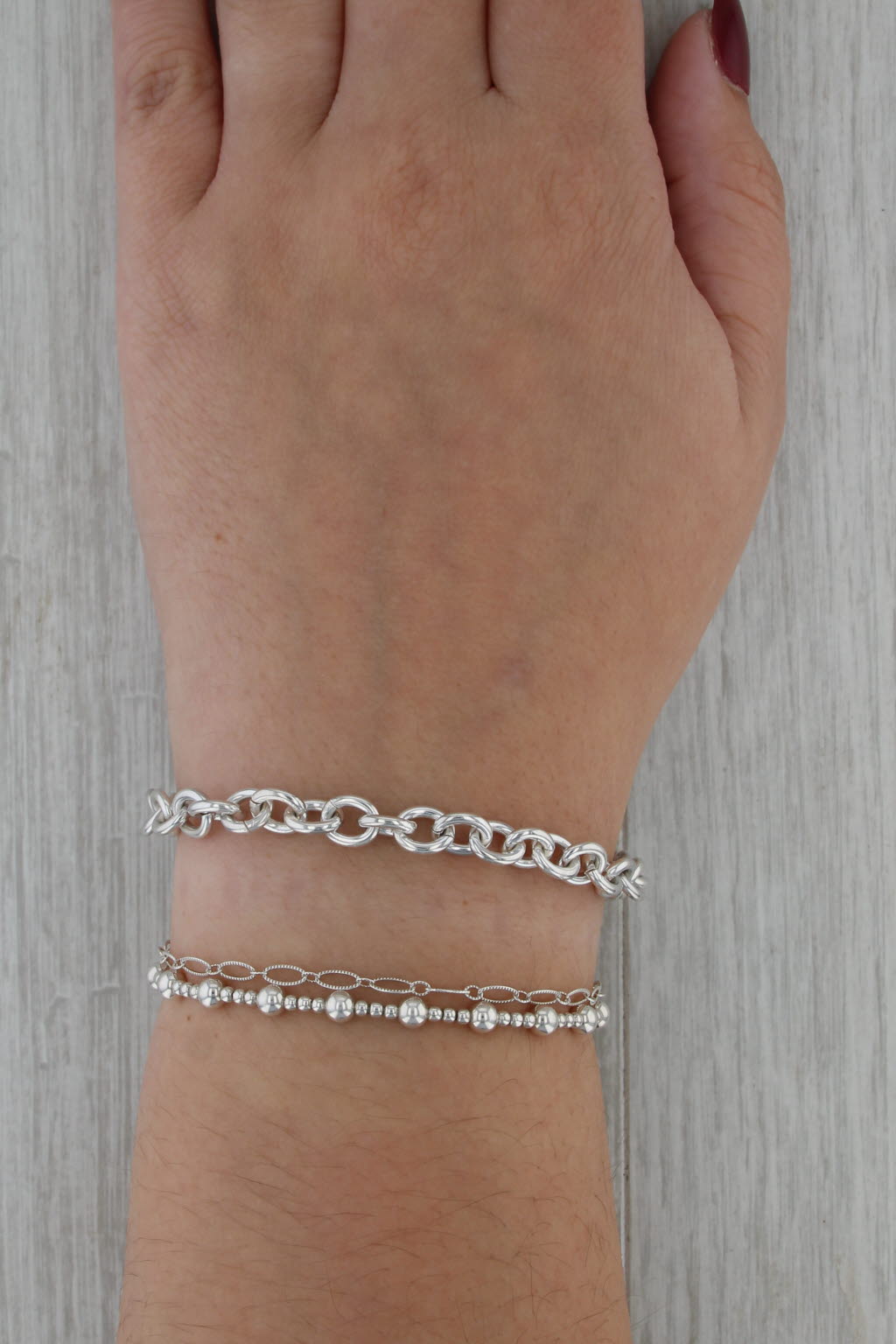 Sterling Silver Cable Chain Toggle Clasp 7.25" 6.6mm